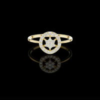 0.40 TCW Starburst Lab Grown Diamond Ring Modern Minimal Fine Jewelry For Her