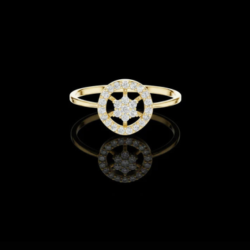 0.40 TCW Starburst Moissanite Diamond Ring Modern Minimal Fine Jewelry For Her