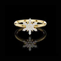 0.50 TCW Radiant Starburst Moissanite Diamond Cluster Ring Sparkling Celestial Design Fine Jewelry