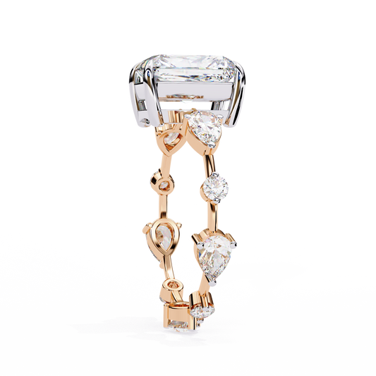 2.80 CT Sparkling Vintage Anniversary Ring Ivevar Certified Radiant Cut Lab Grown Diamond Gold Ring For Soft Corner