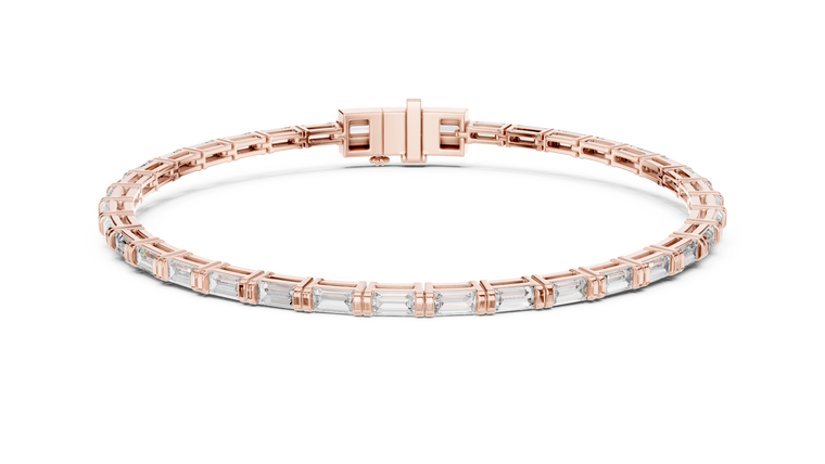 3.70 TCW Baguette Cut Moissanite Geometric Link Bracelet - view 2