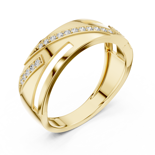 Round Cut Lab Grown Diamond Men's Bypass Engagement Ring - view 4