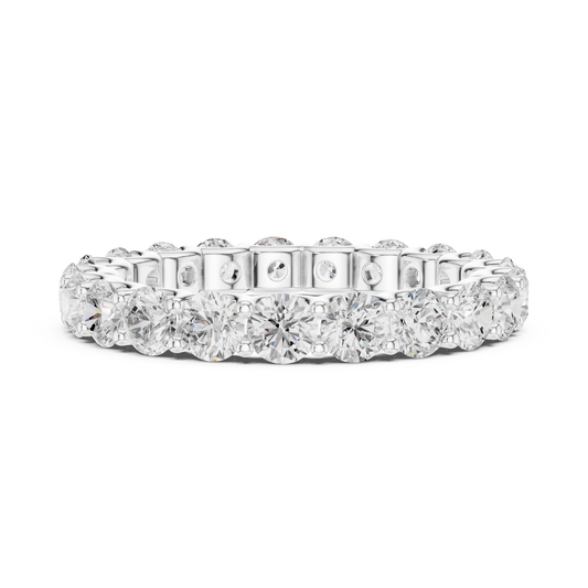 Round Brilliant Cut Lab Diamond Full Eternity Band Ring - view 3