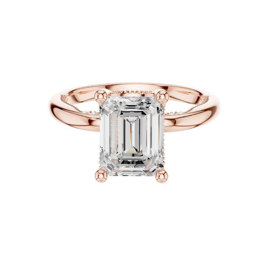 2.50 CT Premium Emerald Cut Moissanite Diamond Solitaire Ring with Four Prong Setting