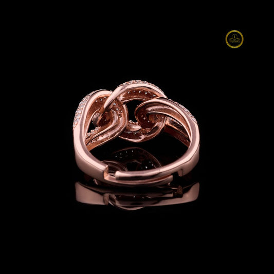 Pave Lab Diamond Chain Link Statement Ring - view 4