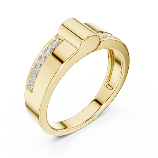 0.18 TCW Imperial Line A Contemporary Band with Brilliant Moissanite Diamond Accents