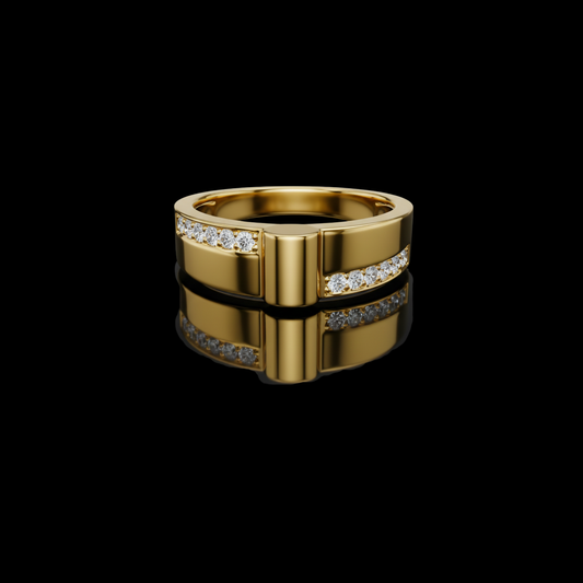 0.18 TCW Imperial Line A Contemporary Band with Brilliant Moissanite Diamond Accents