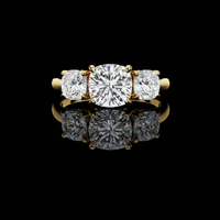 2.50 CT Elegant Three Stone Moissanite Cushion Cut Diamond Engagement Ring For Her