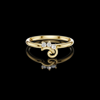 0.30 TCW Swirl Solitaire Band Adorned with a Brilliant Trio of Lab Grown Diamonds