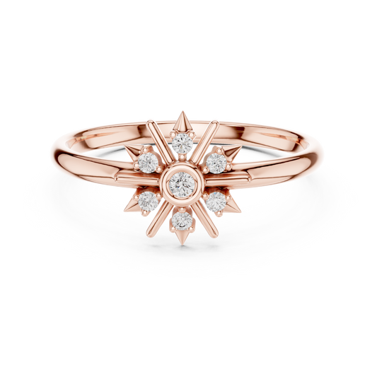 Round Cut Lab Diamond Ring With Brilliant Accents - view 2