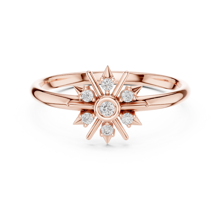 Round Cut Lab Diamond Ring With Brilliant Accents - view 2