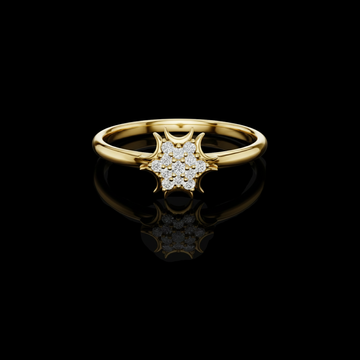 0.40 TCW Elegant Ring with a Moissanite Diamond Cluster and Radiant Sunburst Detailing