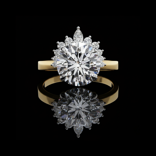 4.00 CT Sparkling Round Cut Halo Ring Moissanite Diamond Bridal Jewelry Gift Design