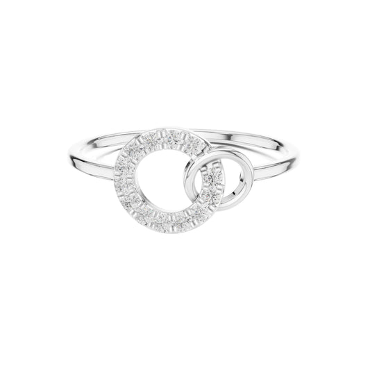 Round Cut Moissanite Interlocking Circle Ring for Women - view 3