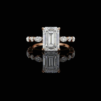 3.50 CT Emerald Cut Diamond Ivevar Most Luxurious Iced Out Moissanite Diamond Wedding Band