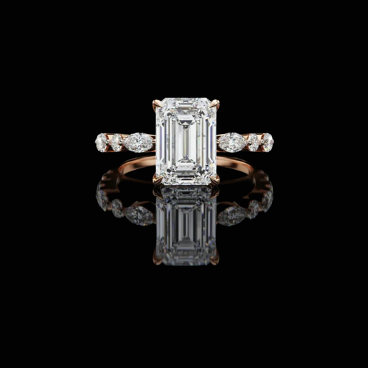 2.80 CT Emerald Cut Diamond Ivevar Most Luxurious Iced Out Moissanite Diamond Wedding Band