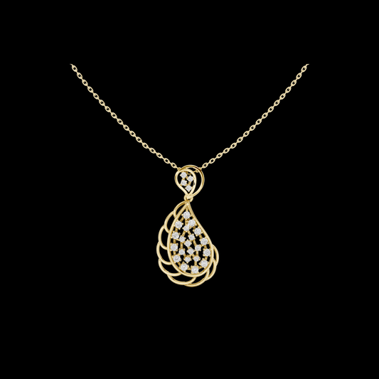 0.64 TCW Dazzling Teardrop Lab Grown Diamond Elegant Openwork Pave Drop Pendant Fine Jewelry Gift