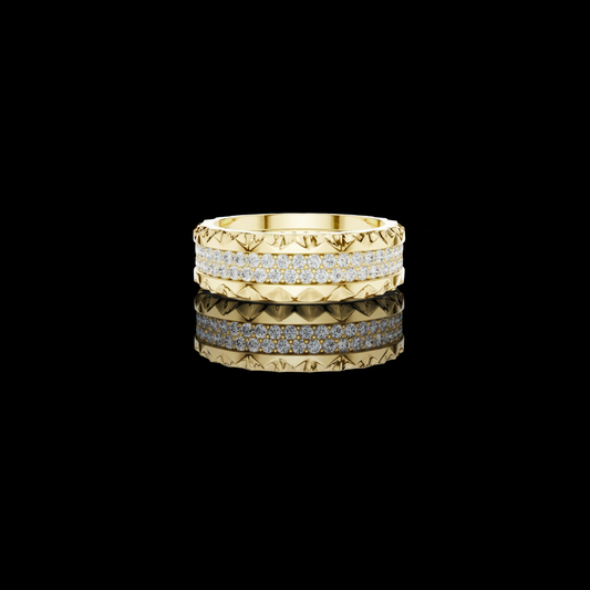 0.90 TCW Designer Textured Eternity Lab Grown Band with Pave Set Round Diamonds