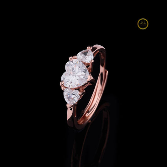 Heart Cut Moissanite Engagement Ring With Heart Side Stone - view 2