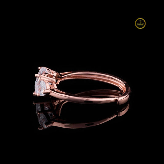 Heart Cut Moissanite Engagement Ring With Heart Side Stone - view 3