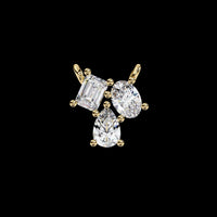0.93 TCW Shiny Eternal Three Stone Moissanite Diamond Pendant A Signature Cluster Diamond Pendant