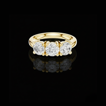1.50 CT Round Three Stone Moissanite Diamond Ring Classic Trilogy Design For Her
