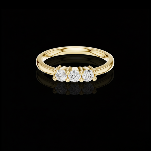 0.27 TCW Luxurious Three Stone Moissanite Diamond Trio Sparkle Engagement Ring For Her