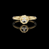 0.36 TCW Stunning Lab Grown Ring Featuring a Sparkling Trio Diamond Floral Motif for Her