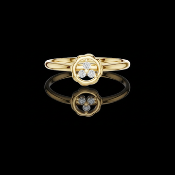 0.36 TCW Stunning Moissanite Ring Featuring a Sparkling Trio Diamond Floral Motif for Her