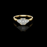 3.00 CT Excellent Lab Grown Emerald Cut Diamond Ring For Good Moment