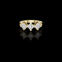 1.50 TCW Elegant Three Stone Ring with Brilliant Princess Moissanite Diamonds in a Sleek Prong Setting
