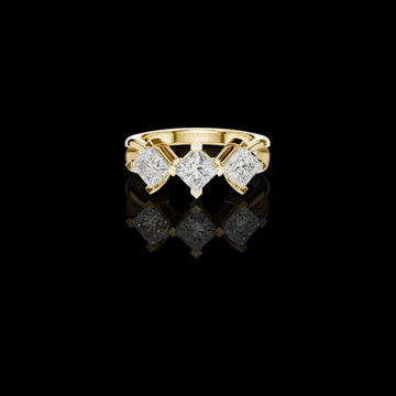 1.50 TCW Elegant Three Stone Ring with Brilliant Princess Moissanite Diamonds in a Sleek Prong Setting