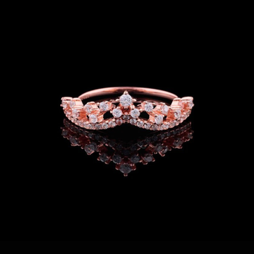 0.35 TCW Rose Gold Tiara-Inspired Lab Diamond Crown Ring Elegant Round Brilliant Cut Band for Royal-Inspired Fine Jewelry
