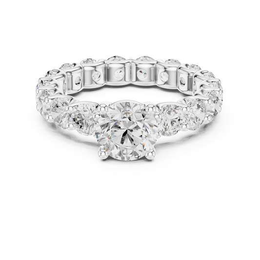 Solitaire Round Brilliant Lab Diamond Eternity Engagement Ring - view 3
