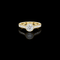 1.50 CT Elegant Ring with Round Moissanite Diamond and Baguette Accent Stone Design