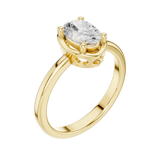 Bezel Set Oval Solitaire Engagement Ring - view 4