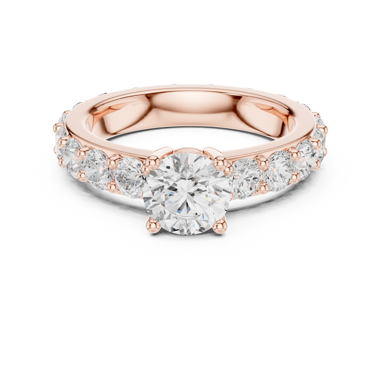 Pave Round Cut Solitaire Moissanite Wedding Ring For Women - view 2