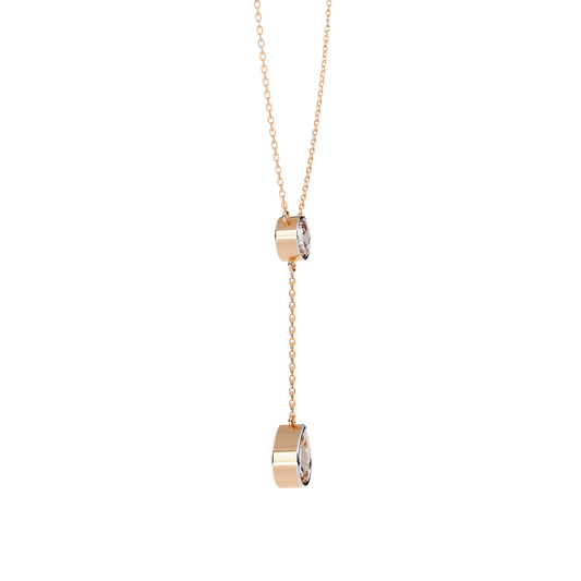 Bezel Set Round with Drop Pear Cut Necklace - view 3
