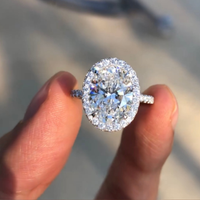 3.00 CT Luxury Oval Moissanite Diamond Halo Ring for Modern Brides For Her