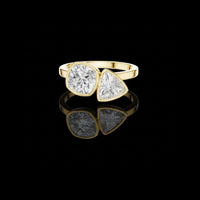 4.00 TCW Modern Moissanite Open-Style Mixed Cut Fine Jewelry For Cocktail Party Ring