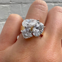6.00 TCW Iconic Three Stone Lab Grown Diamond Designer Engagement Ring For Her