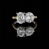 1.65 CT Classic Round & Oval Cut Moissanite Diamond Toi et Moi Ring with Prong Setting By Ivevar