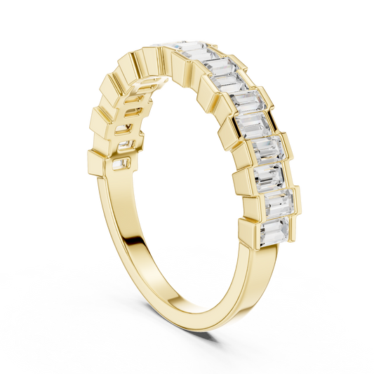 Baguette Cut Lab Diamond Half Eternity Wedding Band - view 3