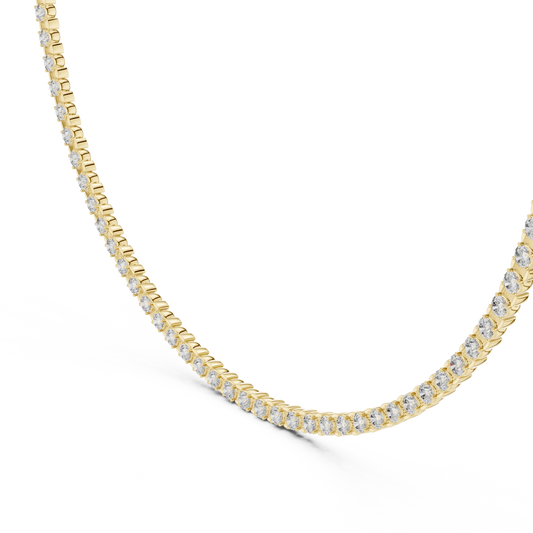 14.01 TCW Trendy Moissanite Round Bezel Set Diamond Tennis Necklace Sleek Design with Unique Brilliance