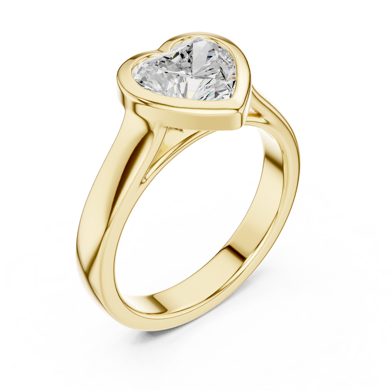 Heart Cut Solitaire Cathedral Moissanite Ring - view 2