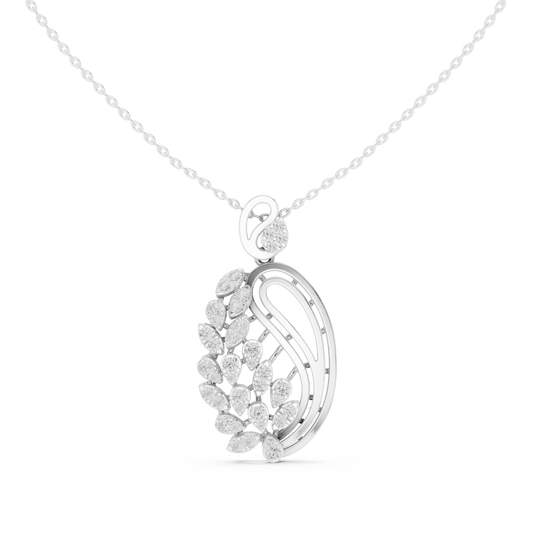 Leaf Motif Nature Inspire Pendant Necklace - view 3