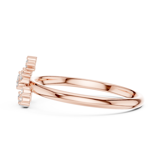 Floral Cluster Round Lab Diamond Anniversary Ring - view 2