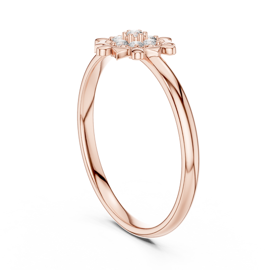 Round Cut Petal Cluster Ring - view 2