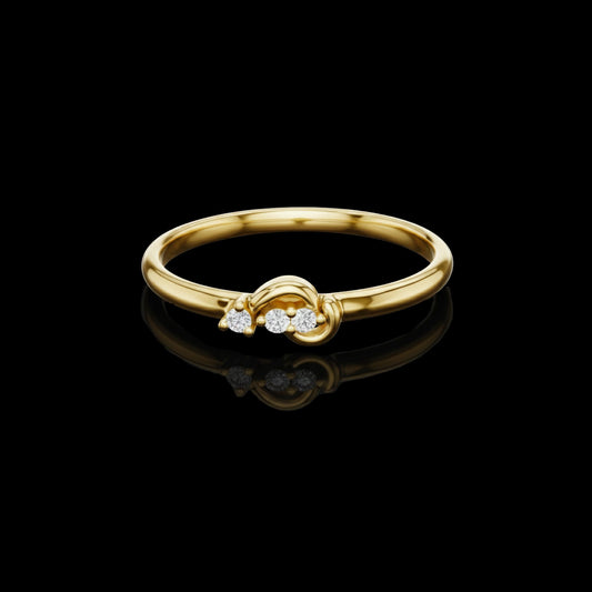 0.023 TCW Gleaming Moissanite Round Cut Diamond Ring For Queenly