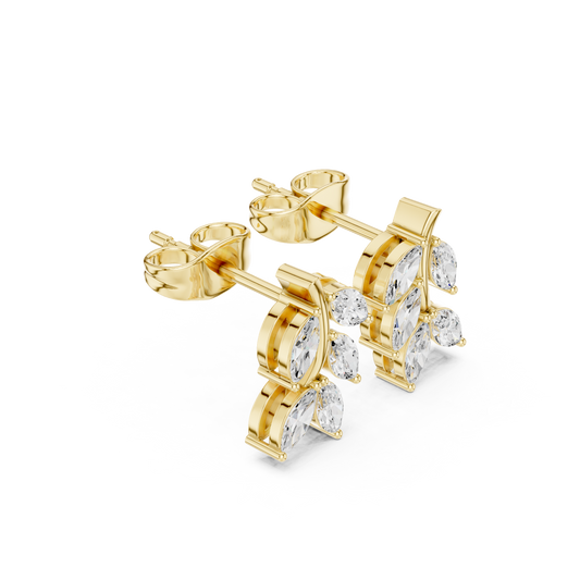 0.52 TCW Classy Moissanite Marquise Cut Nature Inspired Leaf Diamond Stud Earrings For Partywear